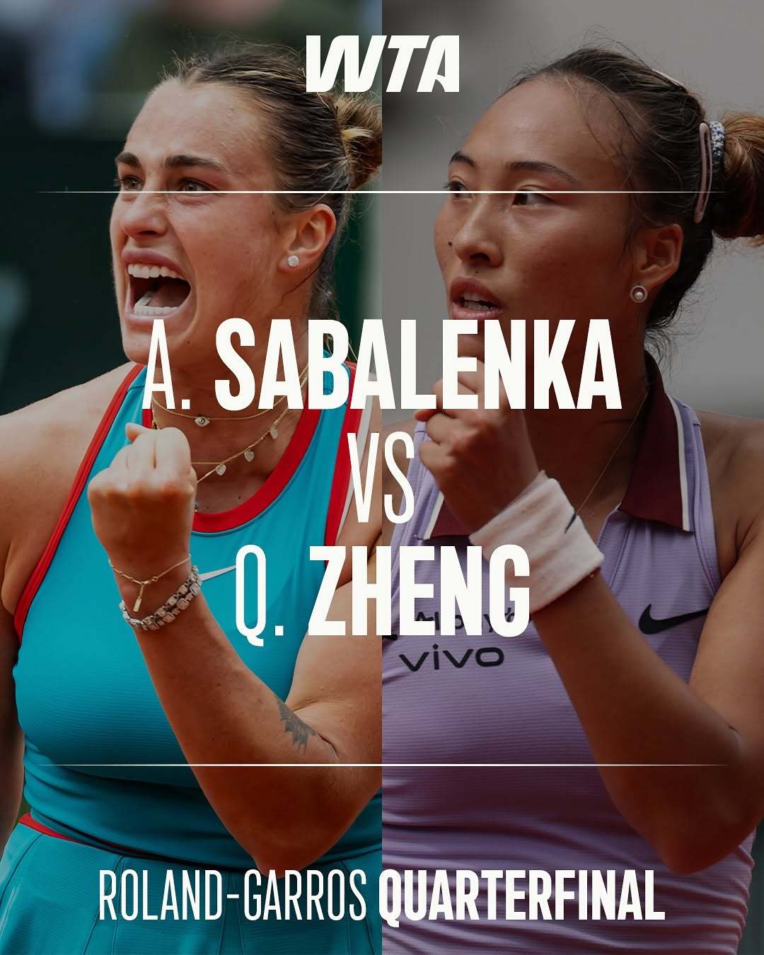 郑钦文法网14决赛不敌萨巴伦卡 创个人最佳战绩